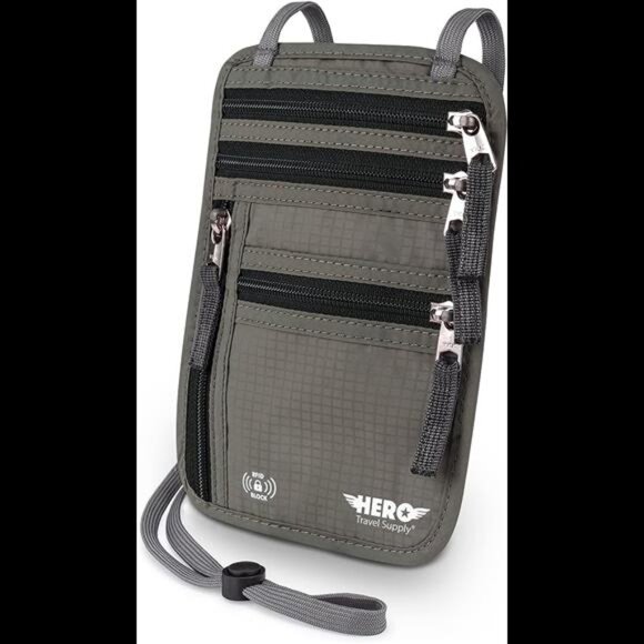 Neck Wallet – RFID Blocking Passport Holder – Easy to Conceal Travel Pouch - Picture 7 of 7